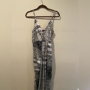 Zara handkerchief print black and white dress
